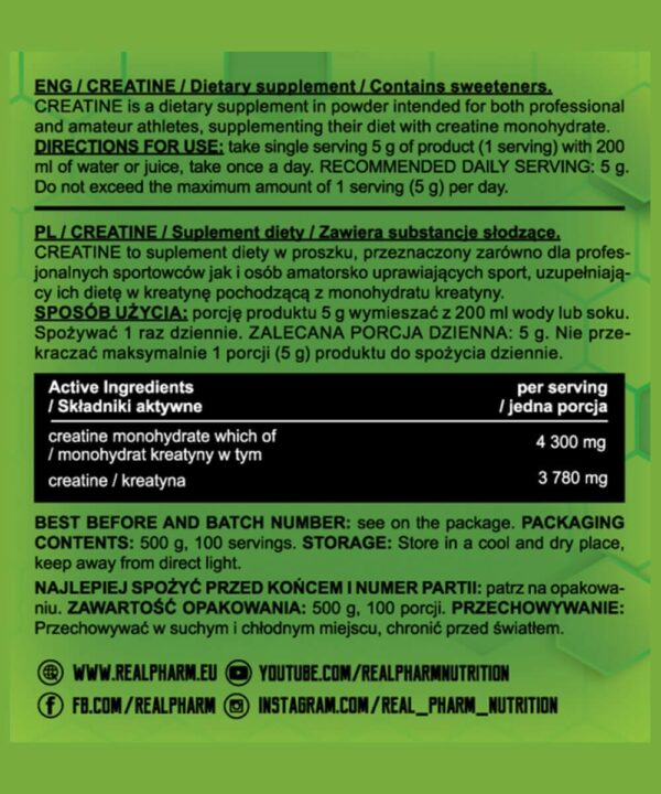 Créatine Monohydrate - Real Pharm | 150g - Image 2