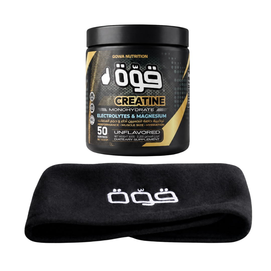 Pack Creatine Monohydrate Qowa 300g + حزام ساتر العورة
