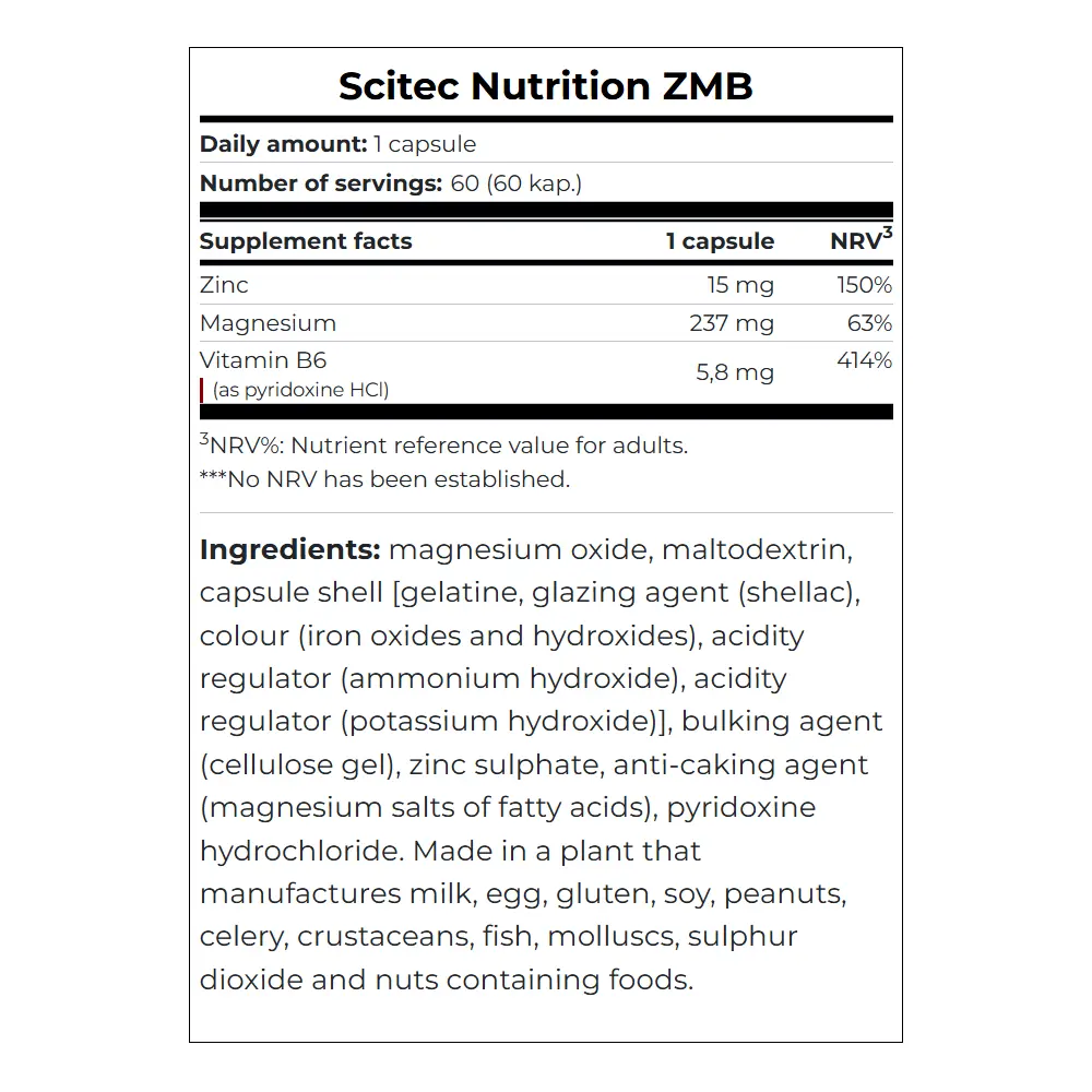 ZMB SCITEC NUTRITION - 60 CAPSULES – Image 2